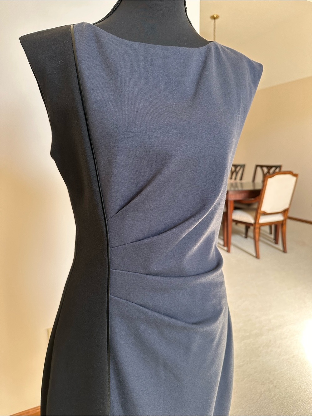 T Tahari Navy and Black Sheath Dress